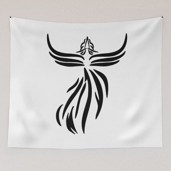 Item preview, phoenix bird design with black color designed and sold by fadingganature.