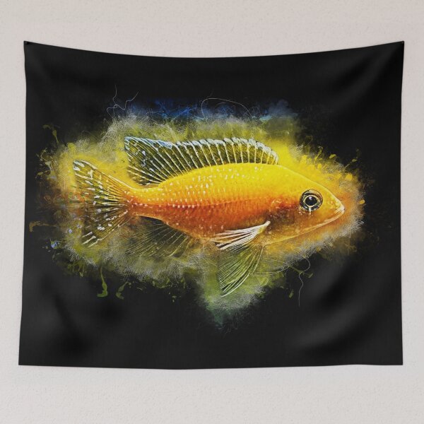 Item preview, Lemon yellow emperor cichlid - Aulonocara sp. saffron designed and sold by AquariumLutter.