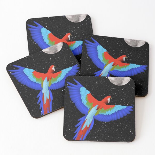 Item preview, Parrot Flying In Space Towards The Moon designed and sold by thecooltable.
