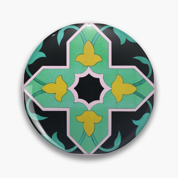 Item preview, Green Teal Pink Ornamental Tile designed and sold by hockeng.