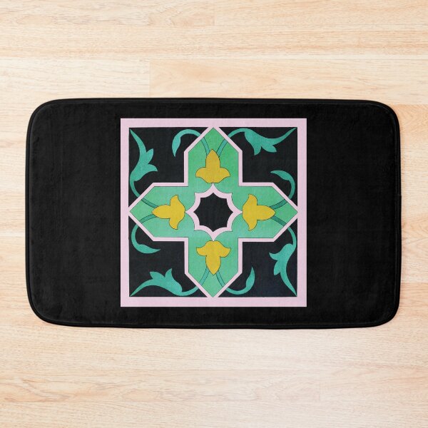 Item preview, Green Teal Pink Ornamental Tile designed and sold by hockeng.