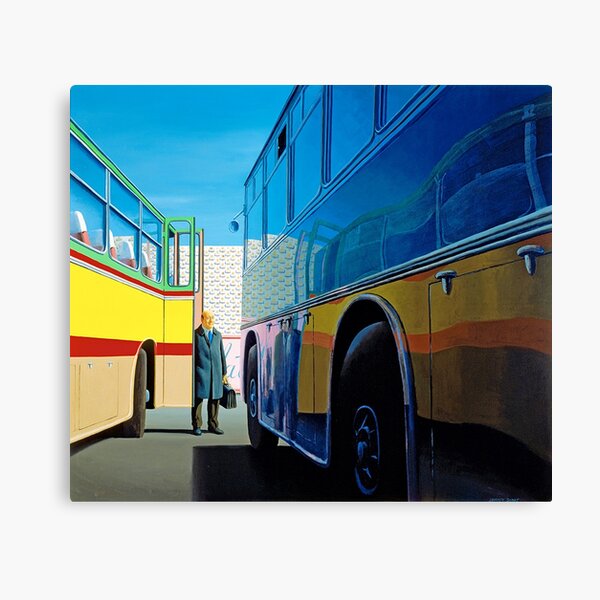 Jeffrey Smart - 'The Traveller' (1973) oil on canvas. High quality print of the original painting. Canvas Print