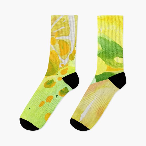 Item preview, Lemon Lime Citrus Art on Abstract Yellow and Green Background (1of4) designed and sold by DzineVine.