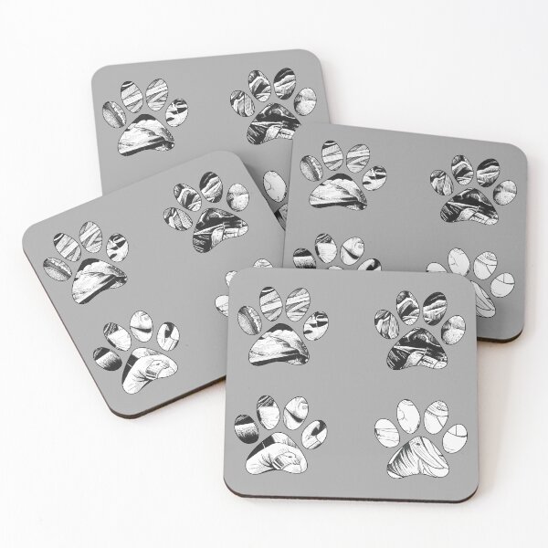 Item preview, Dog Paw Print Black and white ink sticker pack essential designed and sold by Bubsart78.