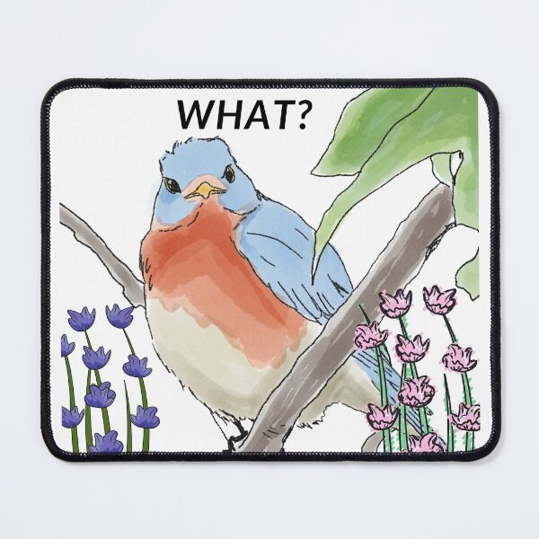 Item preview, What? Cute Eastern Bluebird on a Branch designed and sold by BunnyBizarre.