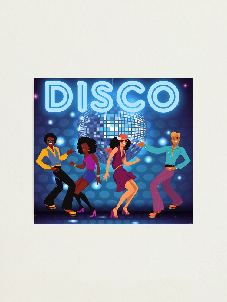 Disco Party. 70s Disco Fashion. 80s Disco Fashion.Purple Disco machine. |  Photographic Print