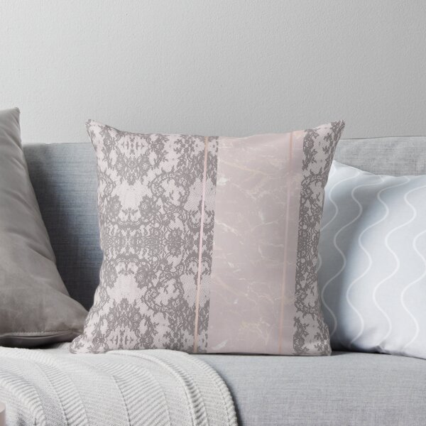 Item preview, Chic Pastel Light Candy Pink Rosegold Geometric Floral Lace and Marble Pattern designed and sold by LaceySkies.