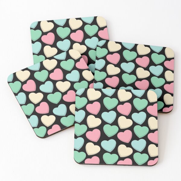 Item preview, Pastel Hearts Pattern black designed and sold by janishataneja.
