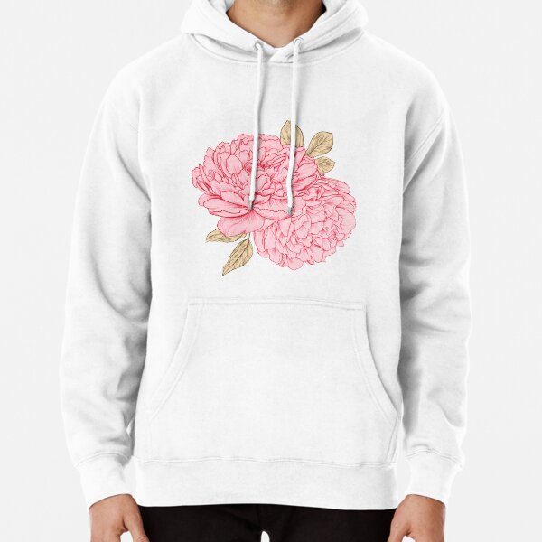Pink Peonies Pullover Hoodie