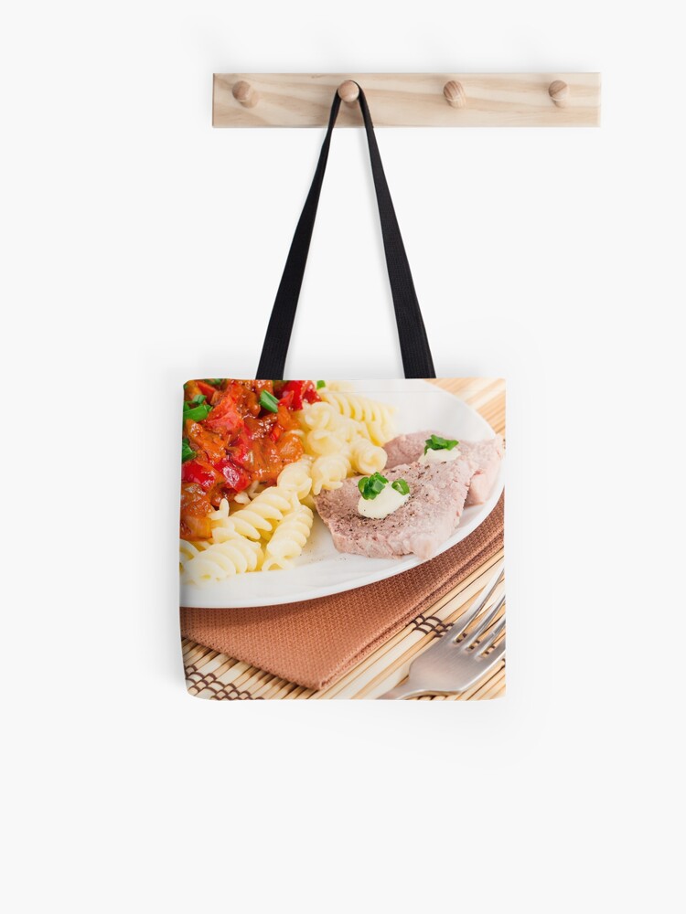 Bolsa De Tela Pasta Italiana Y Rebanadas De Carne De Vladromensky Redbubble