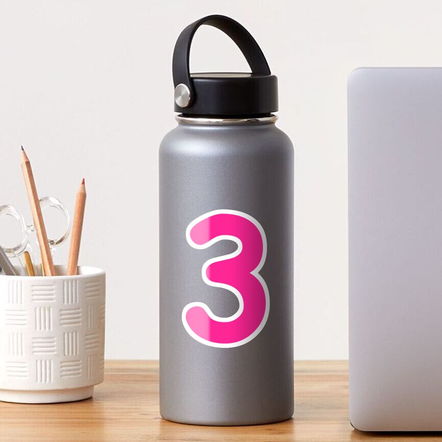 Pink Number 3 Three Funny Birthday Gift