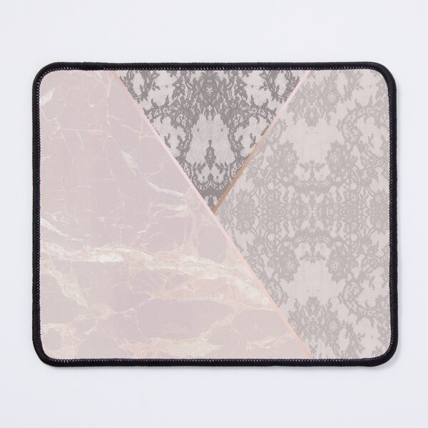 Item preview, Chic Pastel Rose Candy Pink Rosegold Geometric Floral Lace and Marble Pattern designed and sold by LaceySkies.