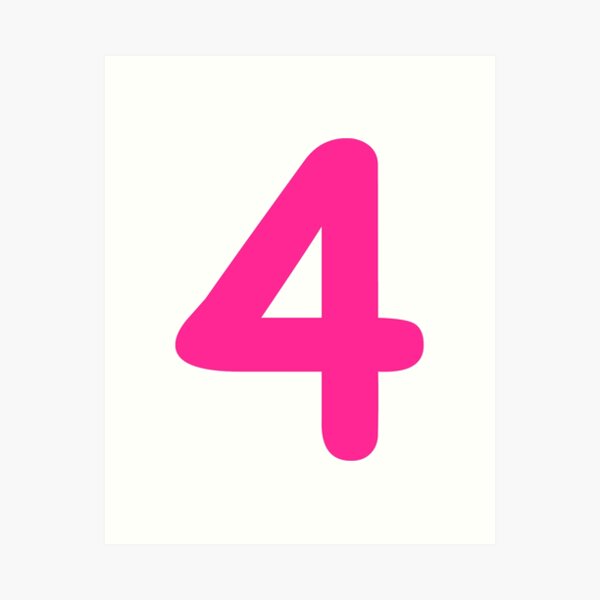 Pink Number 2 Two Funny Birthday Gift Art Print