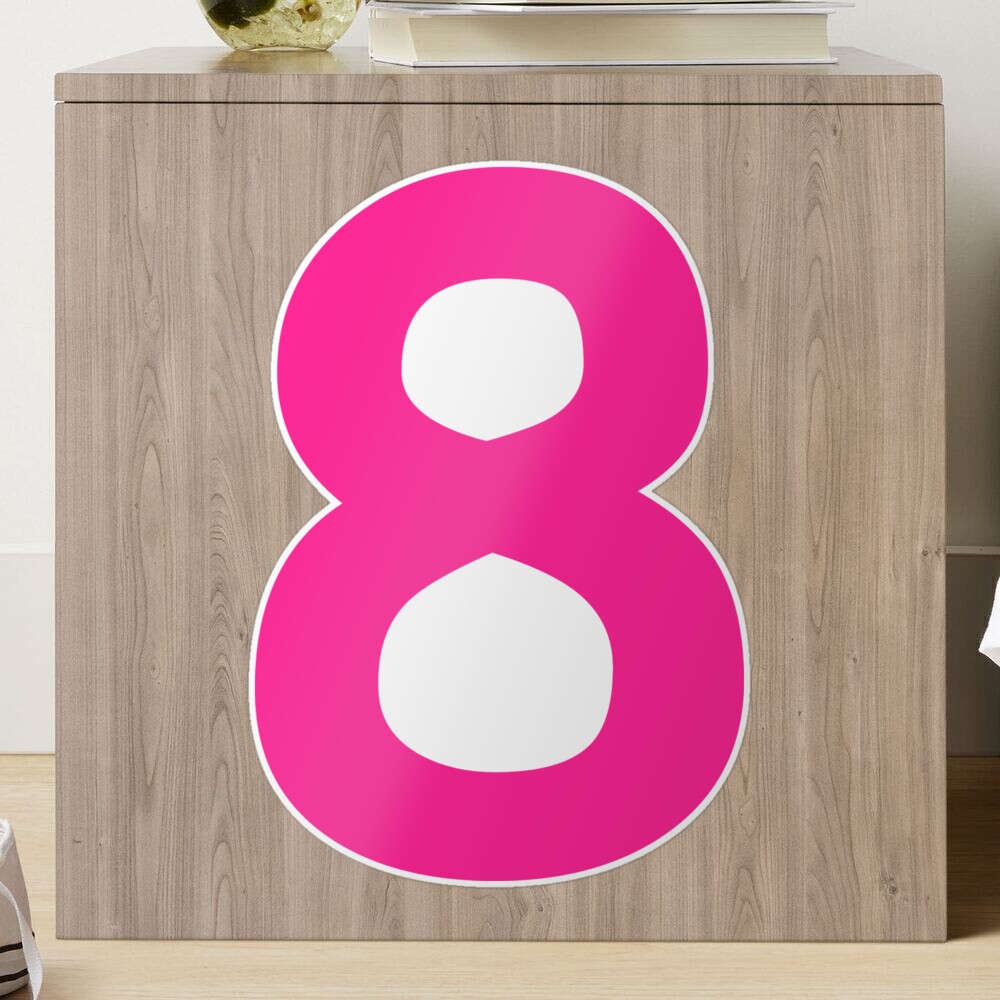 Pink Number 8 Eight Funny Birthday Gift Sticker for Sale by Shariss