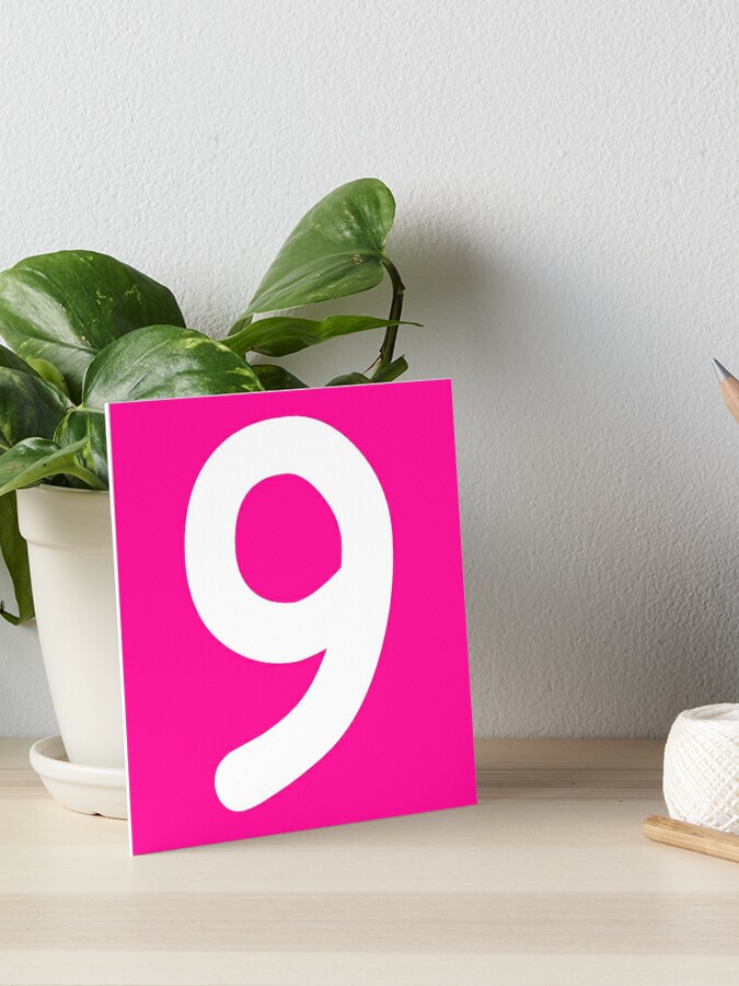 Pink Number 9 Nine Funny Birthday Gift
