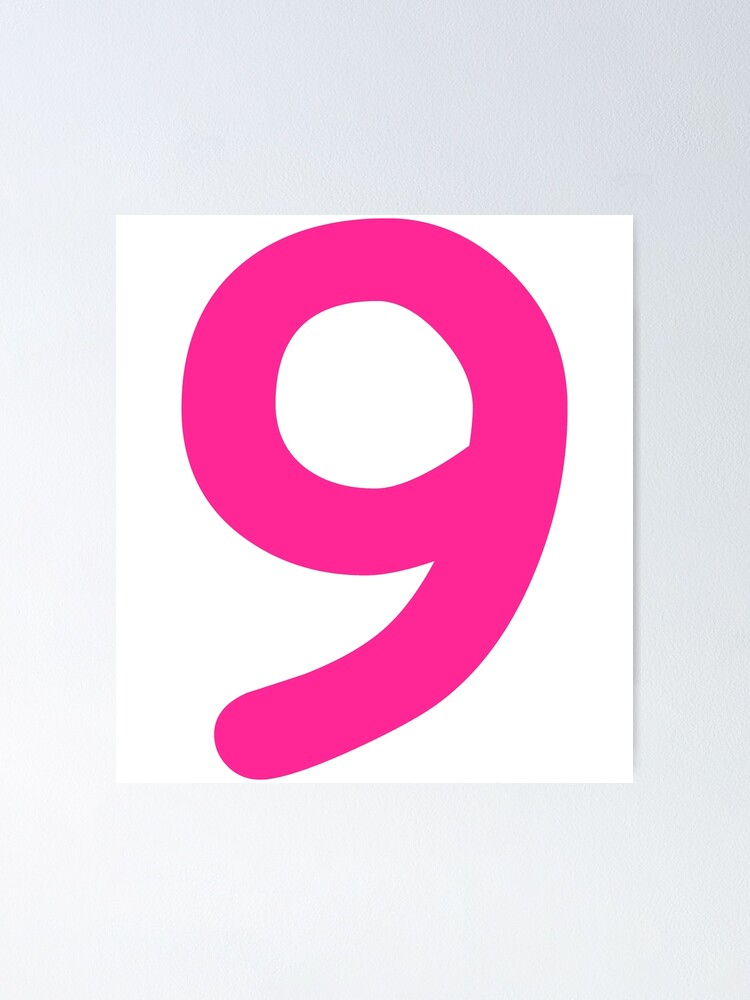 Pink Number 9 Nine Funny Birthday Gift Pink Number 9 Nine Funny Birthday Gift