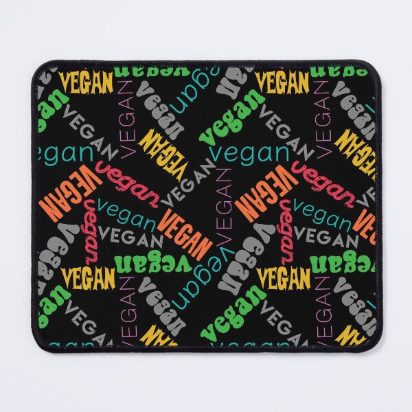 Item preview, Vegan Pattern Retro Fonts Black Rainbow designed and sold by cashewdays.