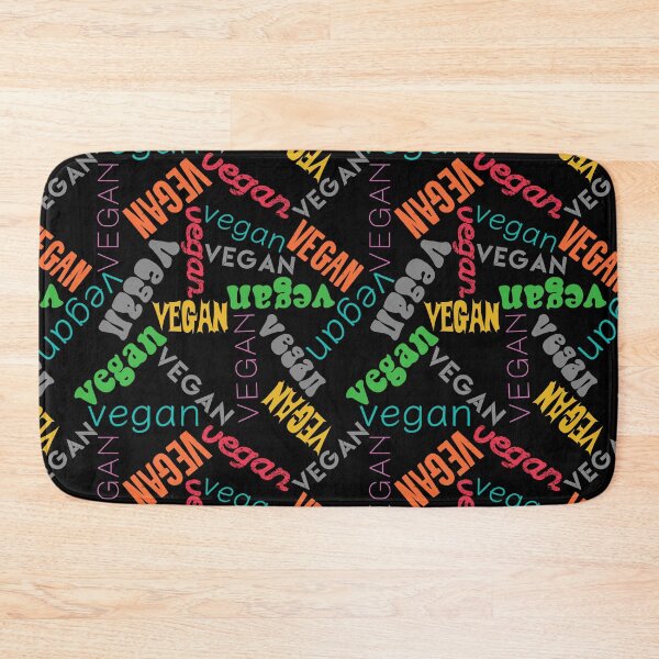 Item preview, Vegan Pattern Retro Fonts Black Rainbow designed and sold by cashewdays.