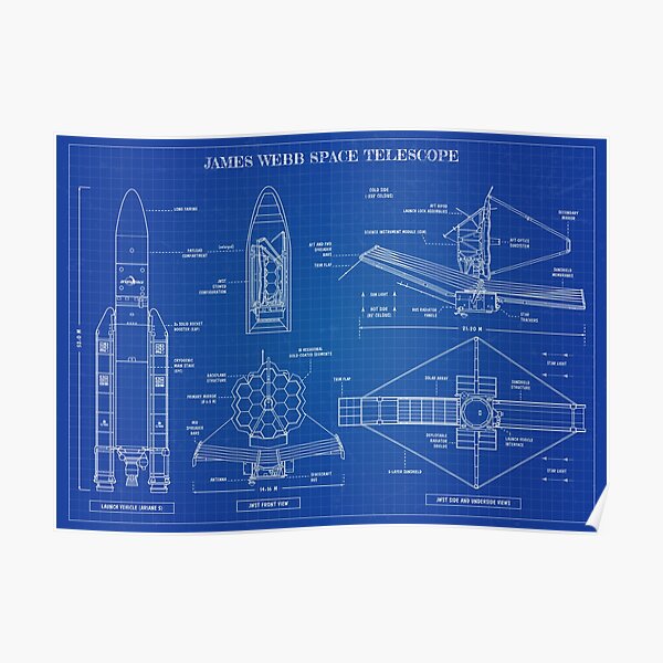James Webb Space Telescope (Blueprint) Poster