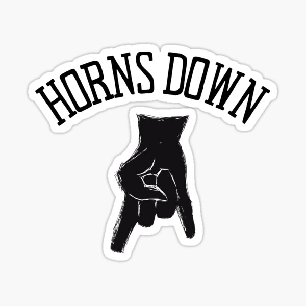 "Horns Down" Sticker for Sale by MYNTLYF Redbubble