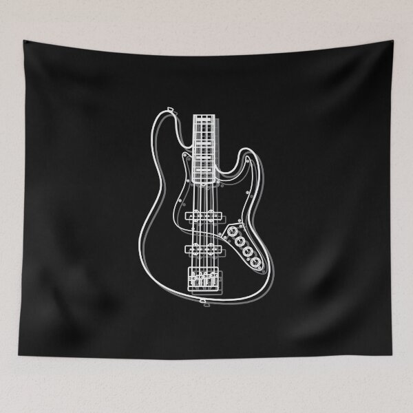 Item preview, J-Style Bass Guitar Body Outline Dark Theme designed and sold by nightsworthy.