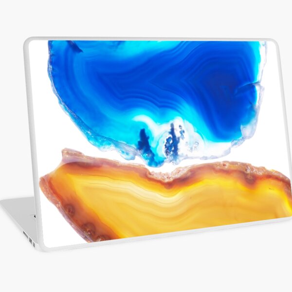 Gemstones in blue and yellow Laptop Skin