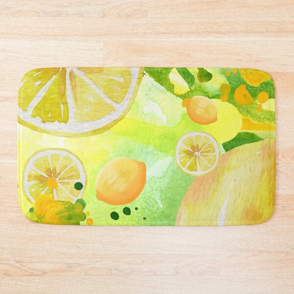 Item preview, Lemon Lime Citrus Art on Abstract Yellow and Green Background (3of4) designed and sold by DzineVine.
