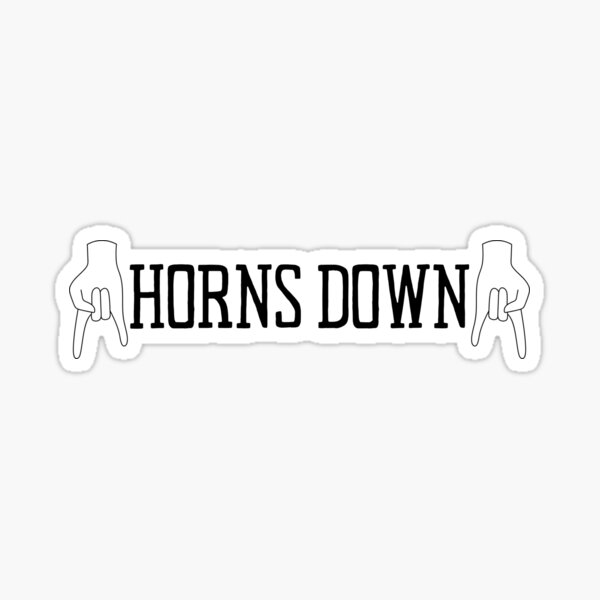 "Horns Down" Sticker for Sale by MYNTLYF Redbubble
