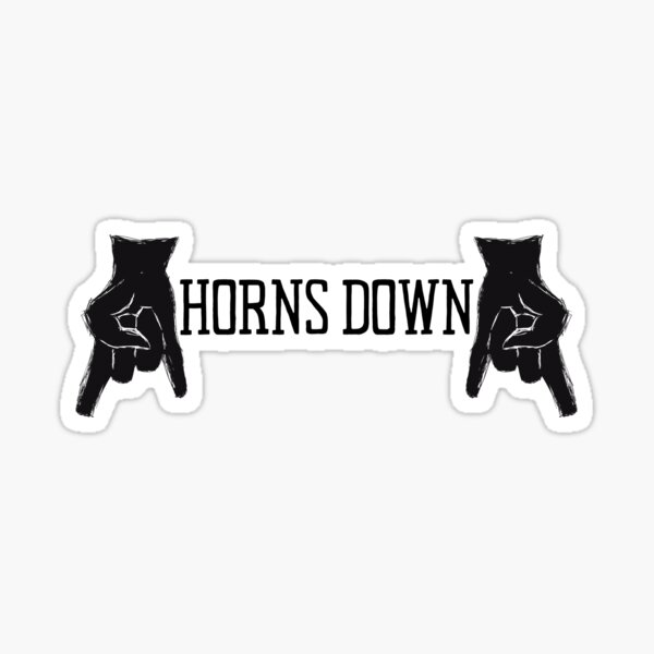 "Horns Down" Sticker for Sale by MYNTLYF Redbubble