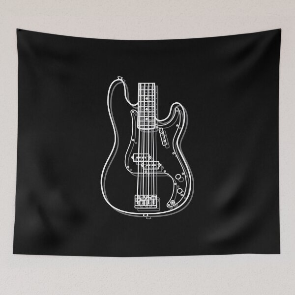 Item preview, P-Style Bass Guitar Body Outline Dark Theme designed and sold by nightsworthy.