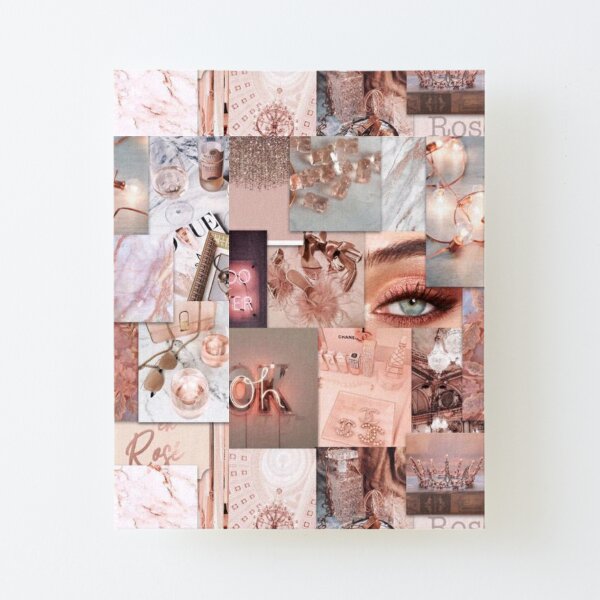 100 PCS Rose Gold Wall Collage Kit Boujee Rose Gold Aesthetic 