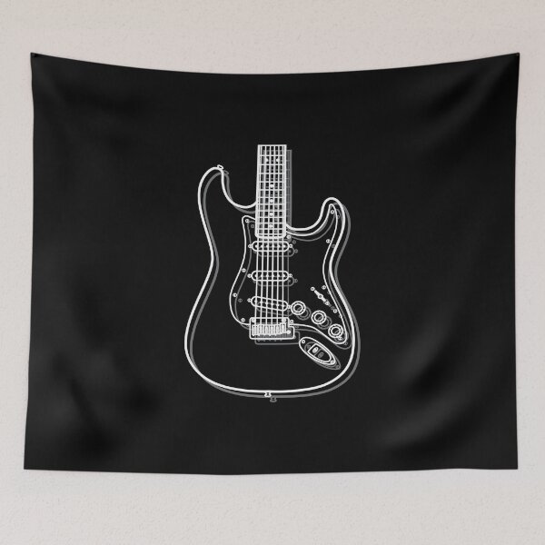 Artikelvorschau, S-Style E-Gitarre Korpus Umriss Dark Theme entworfen und verkauft von nightsworthy.