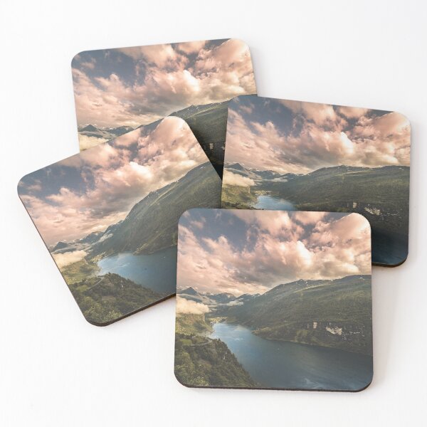 Item preview, Geiranger Fjord in Norway with Sunset scenery designed and sold by Konstantin Kowarsch.