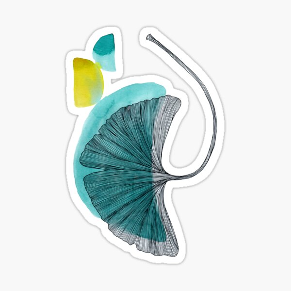 Ink Gingko Leaf Sticker