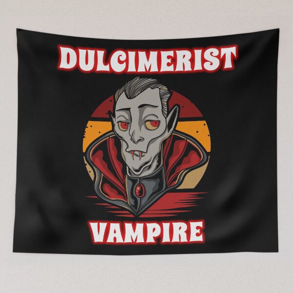 Item preview, Dulcimerist Vampire Groovy Halloween Party Retro Vintage designed and sold by ojdart.
