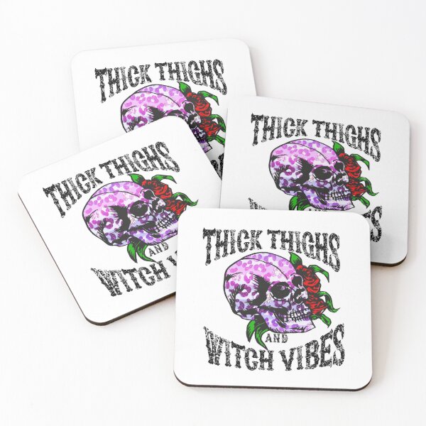 Item preview, Thick Thighs And Witch Vibes Floral Skull  designed and sold by Omega Puff.