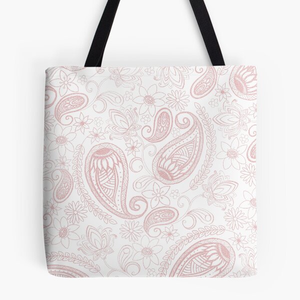 Item preview, Classy White Rose Gold Glitter Paisley Floral Pattern designed and sold by InovArtS.