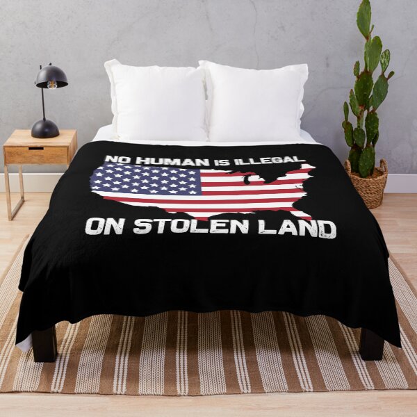 Item preview, No human is illegal on stolen land funny slogan vintage  designed and sold by HStudioPrints.