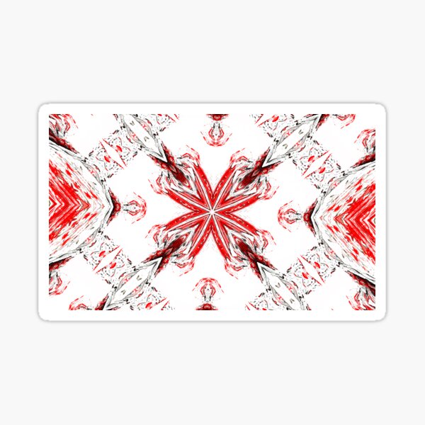 "Red And White Kaleidoscope Star And Cross" Sticker For Sale By ...