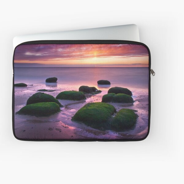 Green Boulders at Sunset, Hunstanton, Norfolk Laptop Sleeve