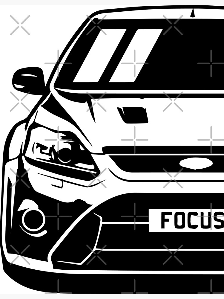 Car Illustration 2010 Ford Focus RS Drawing Photographic Print for Sale by  ThugRace Apparels
