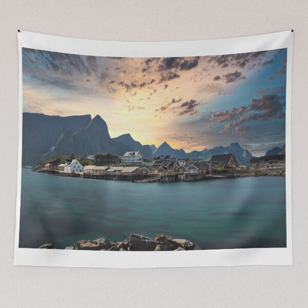 Item preview, sakrisoy fishing village lofoten norway designed and sold by Konstantin Kowarsch.