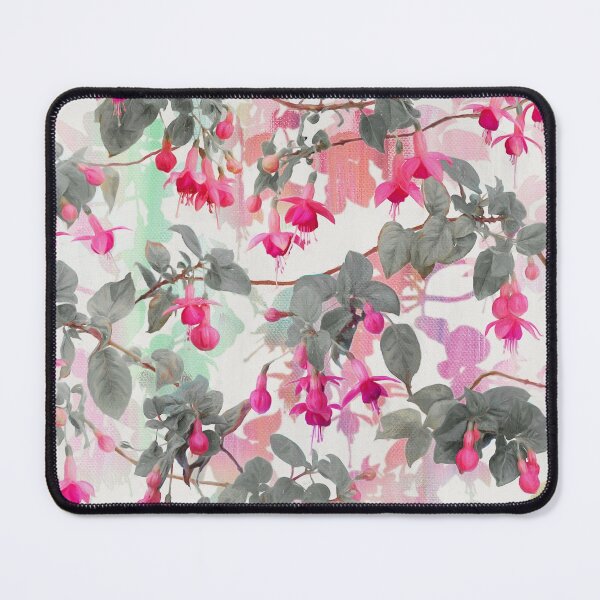 Item preview, Rainbow Fuchsia Floral Pattern - with grey designed and sold by micklyn.