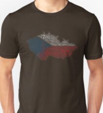 Love Czech Republic Flag Graphic Design With Cities Flag Colors Unisex T-Shirt