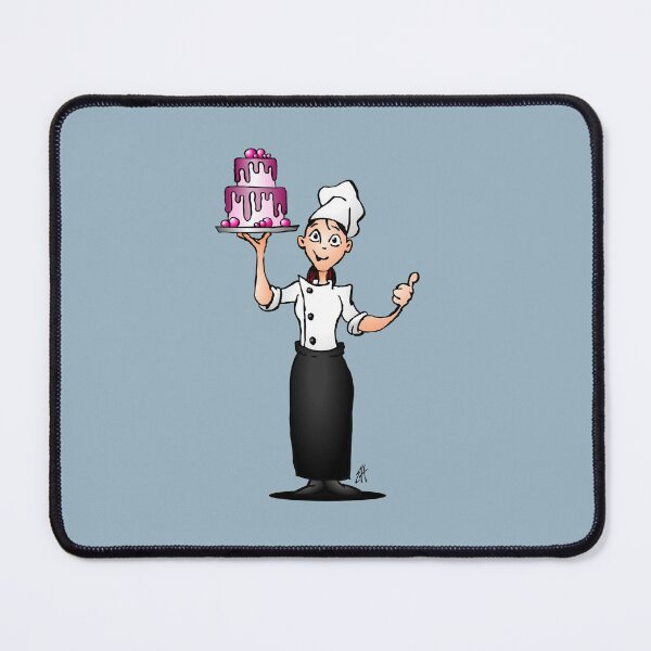 Item preview, Pastry chef with a pink glazed cake designed and sold by cardvibes.