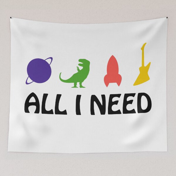 Item preview, All I Need (Planet, Dinosaur, Rocket, Guitar) designed and sold by jezkemp.