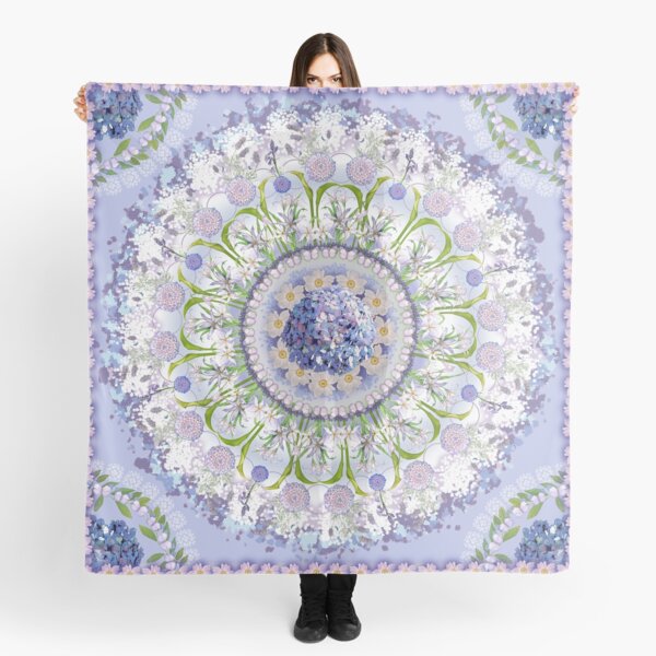 Blue Floral Chorus - Kaleidoscope Scarf