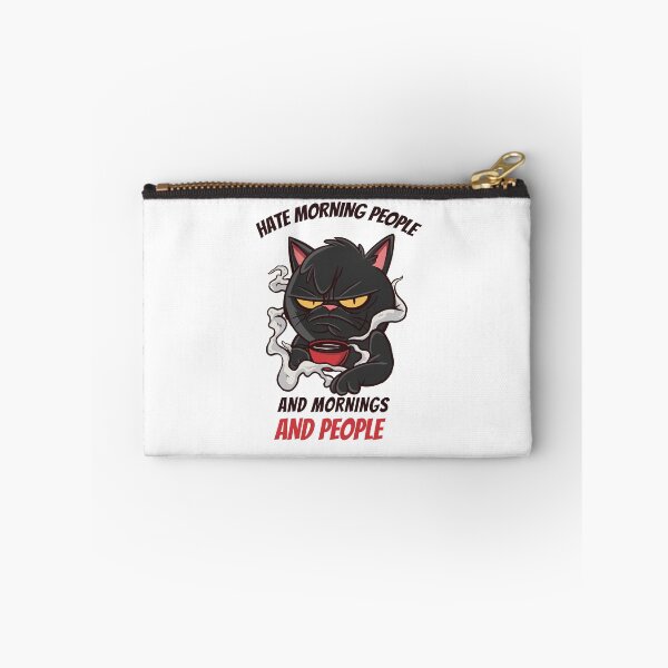 Item preview, Hate morning people and mornings and people, funny cat  designed and sold by Vittorio Shop.