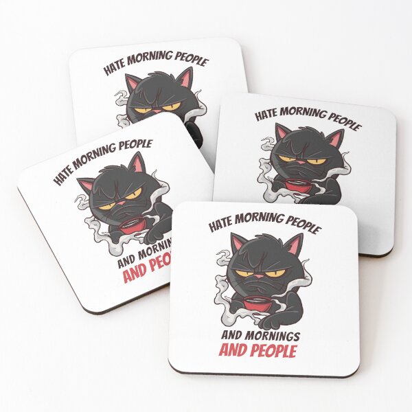 Item preview, Hate morning people and mornings and people, funny cat  designed and sold by Vittorio Shop.