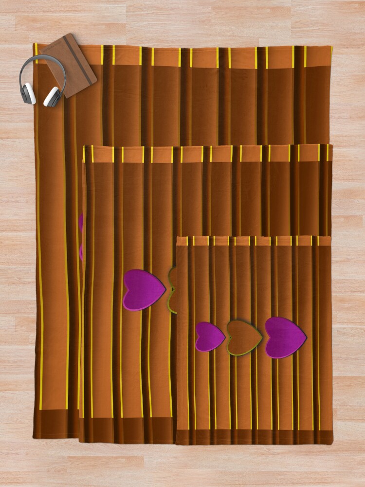 Thumbnail 5 of 6, Throw Blanket, Camera Curtains Gold and Love - Geometric Shapes designed and sold by VkCases.